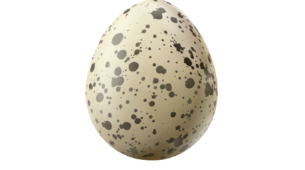 Speckled Egg: A detailed, photorealistic macro shot showcasing a speckled egg with a subtle creamy hue. The egg's natural texture and unique markings offer a close-up view.