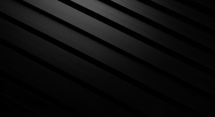 Obraz premium A dynamic and elegant abstract design featuring diagonal black stripes with subtle gray gradients, exuding a sleek, modern