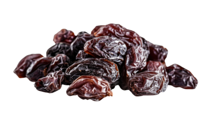 A Heap of Sweetness: A tempting pile of plump, dried raisins, a delicious treat perfect for snacking and adding flavor to culinary creations.