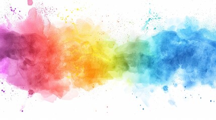 Obraz premium Watercolor Rainbow Abstract Art