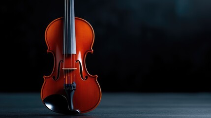 Fototapeta premium Classic Violin on Dark Background