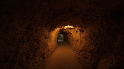 Rock tunnel in the mountains lishui city Zhejiang province China. High quality photo