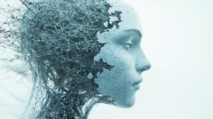 Human head and brain