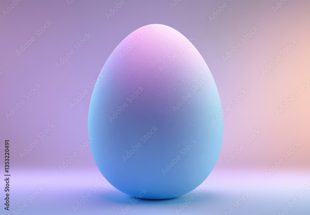Poster abstract pastel egg shape with soft gradient lighting creating a serene and artistic ambiance in a m