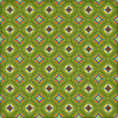 Floral geometric patterns, seamless paper and mosaic fabric