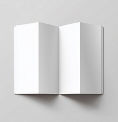 Naklejka premium Blank White TriFold Brochure Mockup Isolated. Mockup on Light Gray Background