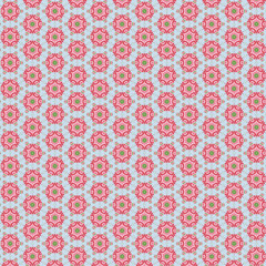 Floral geometric patterns, seamless paper and mosaic fabric