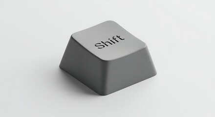 Shift Keyboard Button on White Background - Computer Technology Concept