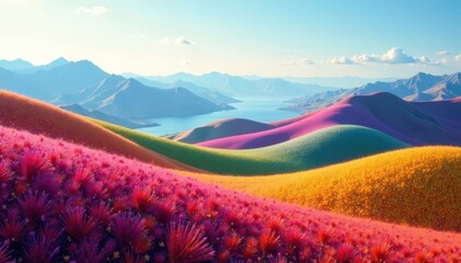 Landscape with Gradient Hills, brown, gradient