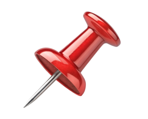 Red Pin on Transparent Background – Perfect for Design and Office Graphics

