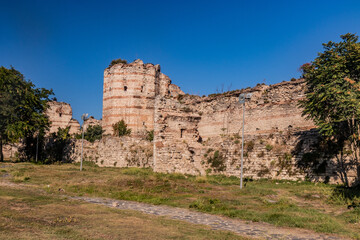 Theodosian Land Walls in Istanbul, Turkey