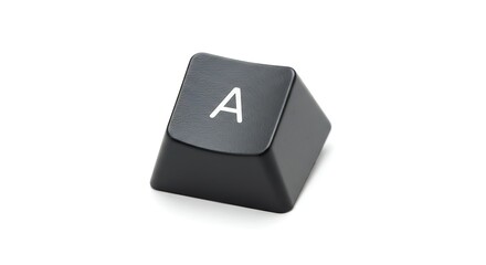 Isolated Keyboard Key with Letter a on White Background Studio Shot