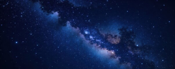 Fototapeta premium Sparkling starry night sky on a deep black background, night sky, celestial