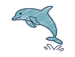 手書き風イルカイラスト