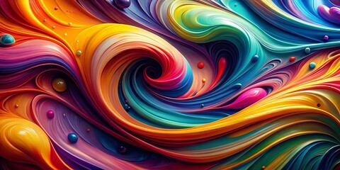Vibrant Fluid Abstract Background: Colorful Swirls & Dynamic Design