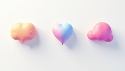 Colorful gradient icons on minimalist white background, gradients, technology