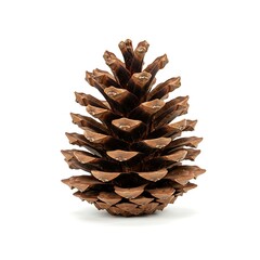 Isolated Pine Cone Close-up on White Background for Winter Decor