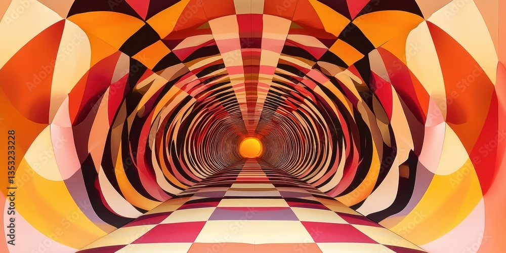 Poster a mind-bending geometric pattern playing with perception and perspective