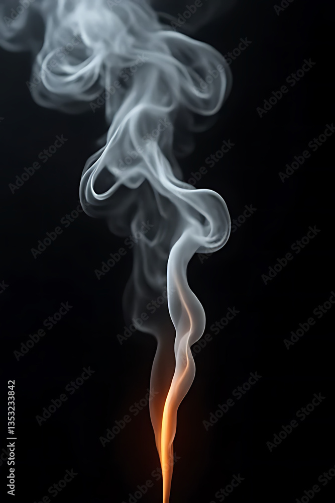 Poster dancing smoke patterns dark background abstract art mysterious atmosphere close-up view serenity