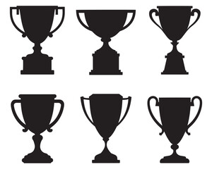 Trophy Cup Silhouette Black Set