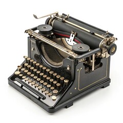 old typewriter isolated on white