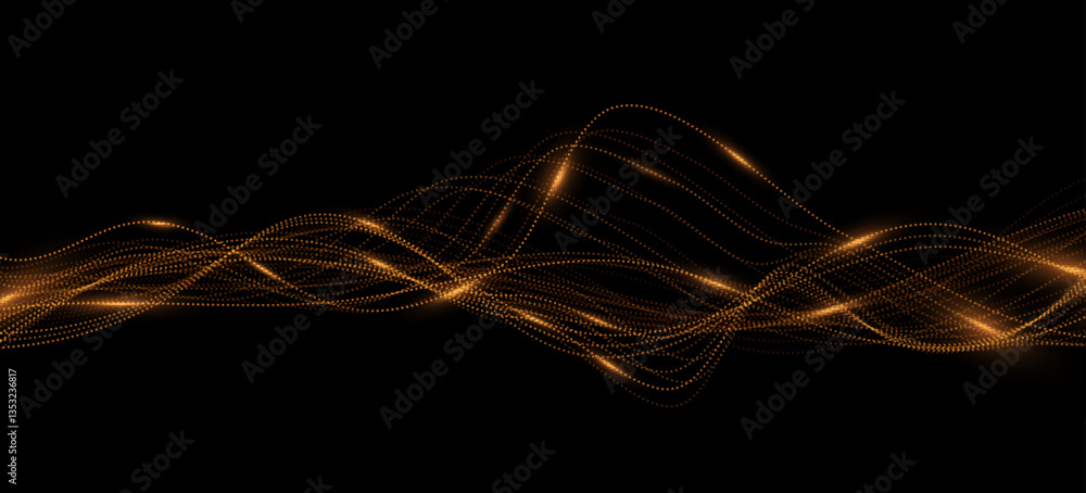 Poster big data flow background. connected glowing dotted lines. light effect. neural network backdrop. vec