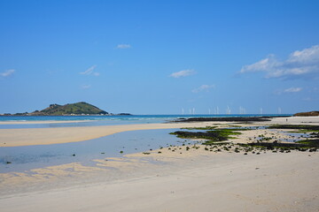 fine view with sand bar and island