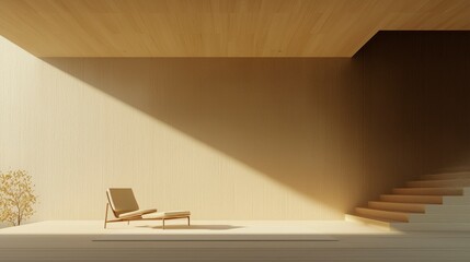 Fototapeta premium Minimalist Interior Design with Natural Light and Simple Furniture