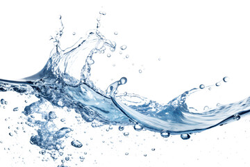 Obraz premium Pure aquatic energy exploding in a breathtaking wave of crystal-clear water against a stark white background.