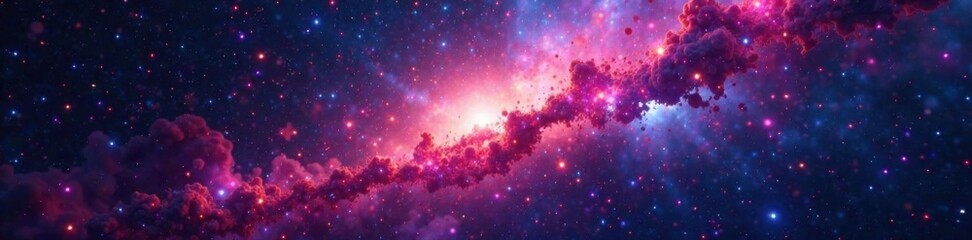 Galactic explosion of colorful stars in the darkness of outer space, cosmic, night, cosmos