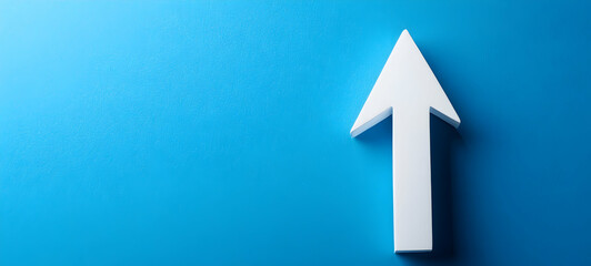 Upward Arrow Graphic On Blue Background for Success Planing and Progress Towards Goal Achievement and Growth Strategies Vision and Action Focus Modern Design Strategy Illustration