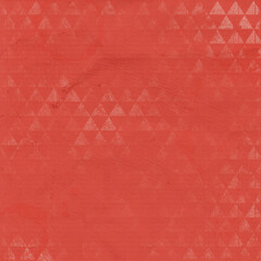 Fototapeta premium Textured coral background with subtle geometric triangle pattern and grunge overlay, modern abstract surface ideal for posters, branding, wallpapers, presentations, web design, and creative projects.
