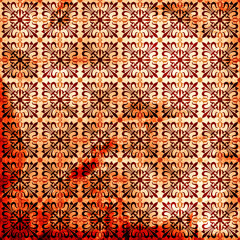 Floral geometric patterns, seamless paper and mosaic fabric