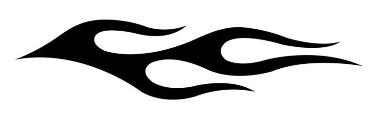 Abstract black silhouette fire flames tattoo vector art graphic. Tribal lame car vinyl decal and airbrush stencil.
