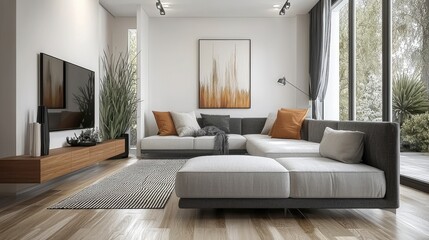 Modern Living Room with Stylish Furniture and Natural Light