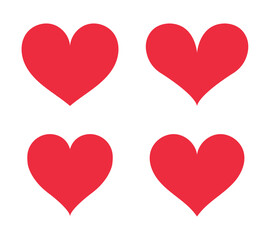 Vector Set Of Four Pink Hearts