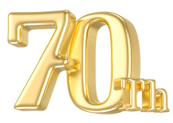 70 Th Anniversary Number Gold 3D © Graphic123