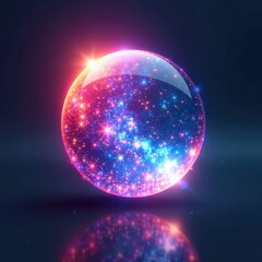 Ethereal glow surrounds an otherworldly holographic sphere, celestial, glowing sphere
