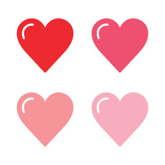 Vector Pink Heart Icon Set