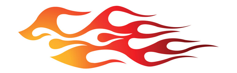 Tribal fire flame race car body side vinyl sticker vector eps art image file. Burning tires and flames sport car decal. Side speed decoration for cars, auto, truck, boat, suv, motorcycle.