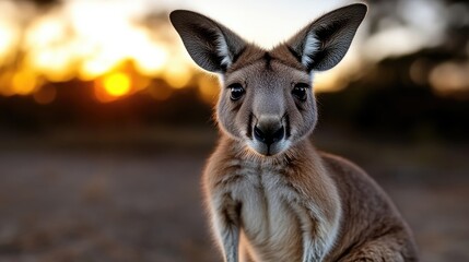 Fototapeta premium Kangaroo at sunset