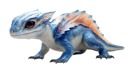 Fantasy Blue Lizard With Orange Accent