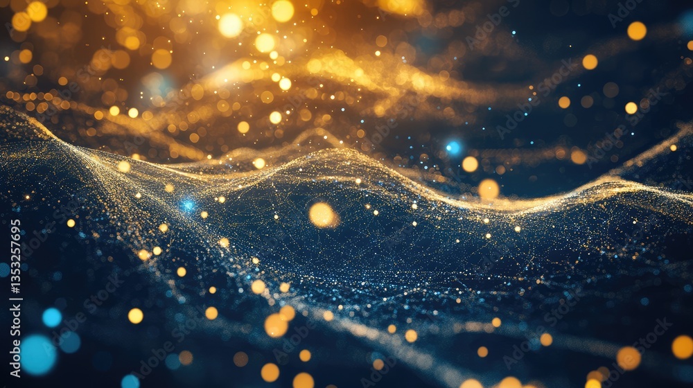 Aufkleber abstract representation of shimmering waves of light and color, creating a dynamic visual experience