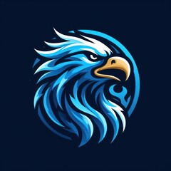 Blue Eagle Head Logo Design. (1)