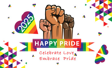 happy pride month lgbt multiracial fest. pride month celebration concept background. happy pride day. commemoration of lesbian, gay, bisexual, and transgender pride. LGBT Pride Month 2025 june.