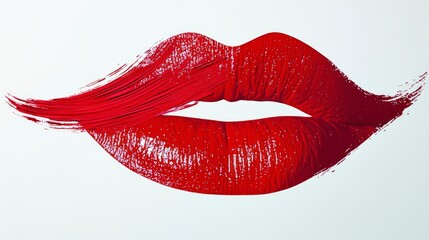 Sensual Red Lips  AI Art  Makeup  Beauty  Closeup