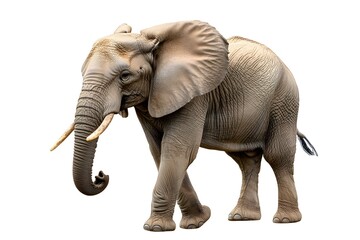 Obraz premium Majestic Elephant: A Stunning Isolated Portrait on Pristine White Background