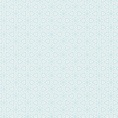 Fototapeta premium Seamless light blue ornamental geometric pattern with delicate repeating motifs, elegant abstract background ideal for textiles, wallpapers, packaging, web design, and modern branding projects.