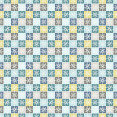 Floral geometric patterns, seamless paper and mosaic fabric