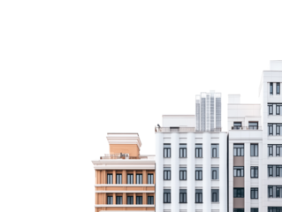Minimalist Urban Architecture: Contemporary Building Facades Against White Sky